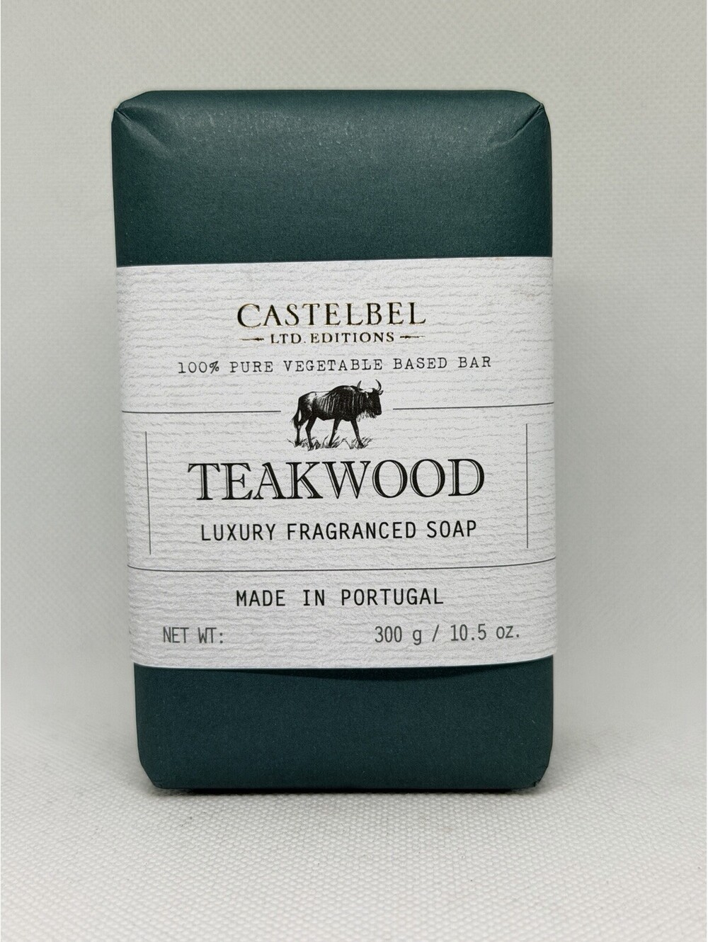 Castelbel Portugal Large Luxury Bar Soap - Teakwood- Pure Vegetable Based Bar